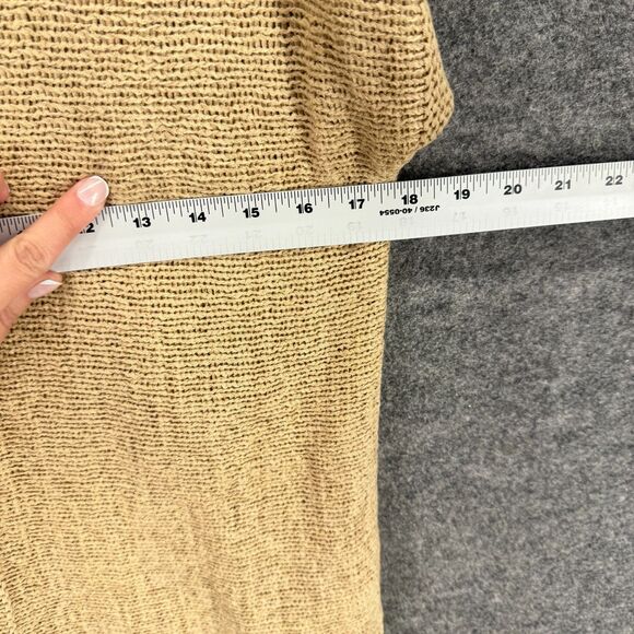 Cable & Gauge Knit Top Women M Medium Beige Short Sleeve Round Neck Acrylic - Picture 5 of 7